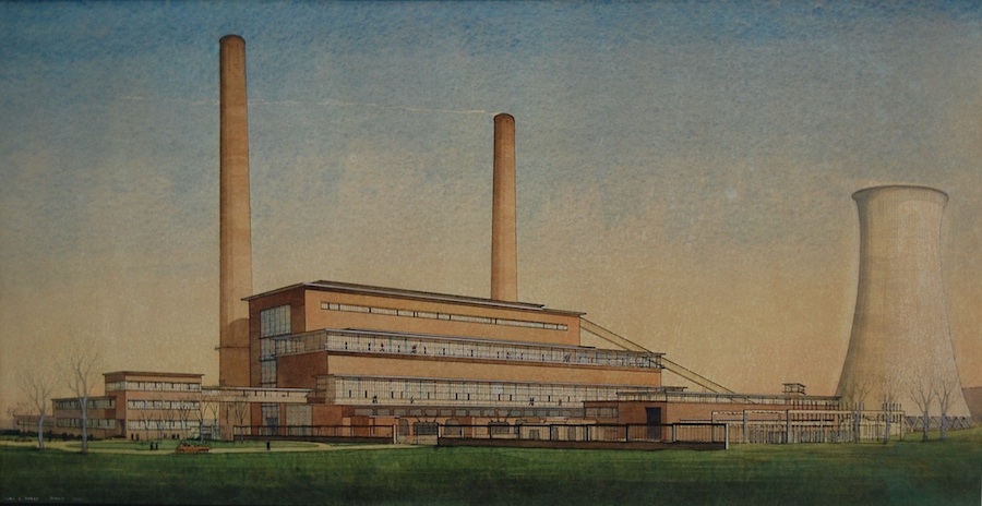 Cyril A Farey (1888-1954)  Huncoat Power Station, Accrington, Lancashire 1948, Gallery Lingard